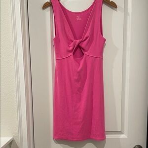 Aerie Vibrant Pink Ribbed cut out dress large